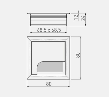 Кабельная втулка квадратная 8x8 Черный