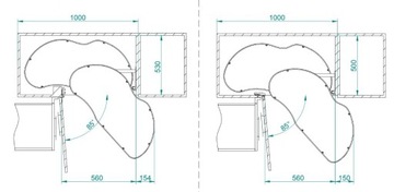 Полка для почек, угловая корзина OPTIMA REJS 1000/600 Правая