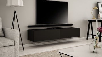 SZAFKA RTV WISZĄCA 180 CM CZARNY MAT