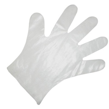 RĘKAWICZKI OCHRONNE JEDNORAZOWE FOLIOWE HDPE - 100