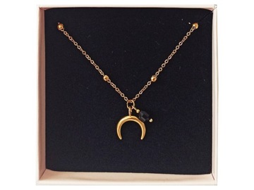 Naszyjnik Księżyc z ONYKSEM Onyks Wisiorek Księżyc