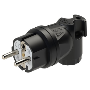 Wtyczka gumowa kątowa 10/16A 2P+Z 230V UNI-SCHUKO
