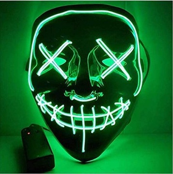 Maska halloweenowa, maska LED Halloween wiecca