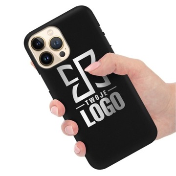 ETUI MAT do IPHONE 13 PRO MAX TWOJE LOGO SILVER