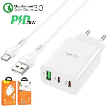 Szybka ładowarka sieciowa USB Typ C PD20W QC3.0 3A