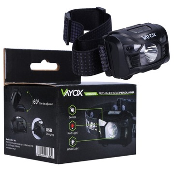 LATARKA LAMPA CZOŁOWA CZOŁÓWKA LED USB VAYOX 100LM