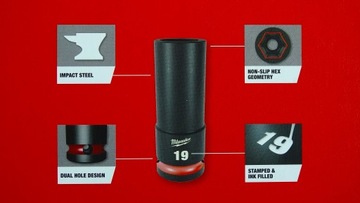 НАБОР ДЛИННЫХ УДАРНЫХ ГОЛОВОК 1/2 ДЮЙМА 10-24ММ 10 ШТ. 6 УГОЛЬНЫХ + КОРОБКА