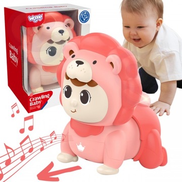RACZKUJĄCY BOBAS ZABAWKA Z MELODIAMI INTERAKTYWNA ŚWIECĄCA WOOPIE BABY RÓŻ