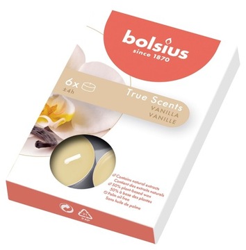 BOLSIUS TS Podgrzewacze Zapachowe 4h WANILIA A'6