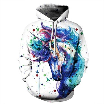 Unicorn Digital Printed Fashion Hoodie Loose Couple Hoodie