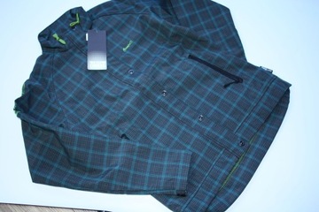 softshell Campus ANIKA grafit/zielony/kratka L/40