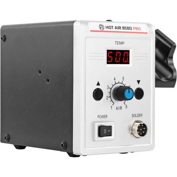 МОЩНАЯ ПАЯЛЬНАЯ СТАНЦИЯ ГОРЯЧИМ ВОЗДУХОМ МАШИНА ДЛЯ СВАРКИ ПЛАСТИКОВ 858D PRO 700ВТ + НАПРАВЛЯЮЩАЯ