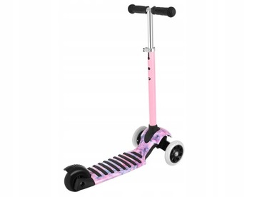 Три -шлепочный скутер для детей светящиеся светодиодные резиновые колеса розовые