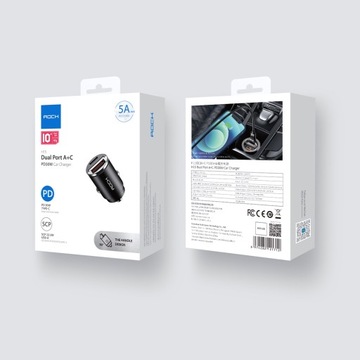 АВТОМОБИЛЬНОЕ ЗАРЯДНОЕ УСТРОЙСТВО ROCK ДЛЯ АВТОМОБИЛЯ H15 USB МОЩНЫЙ PD ПИТАНИЕ QC 30 Вт