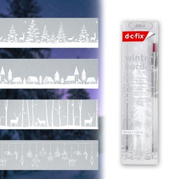 Статическая оконная пленка для стеклянных рождественских украшений, декоративная рамка 20x150