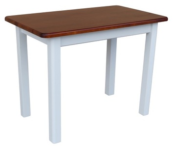 STÓŁ DREWNIANY 90x60 STOLIK KUCHENNY DWA KOLORY BIAŁY + KALWADOS