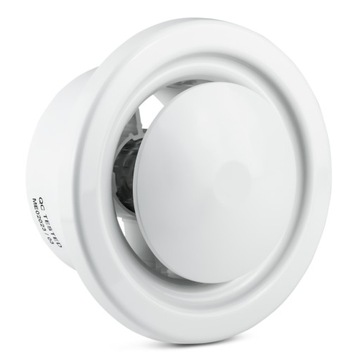 Anemostat Click-Clack z ramką fi 100 biały AVM100