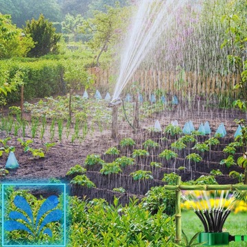 ИМПУЛЬСНЫЙ ВРАЩАЮЩИЙСЯ НА 360° САДОВЫЙ ДОЖДЕВАТЕЛЬ ДЛЯ ПОЛИВА ТРАВЫ 12 ФОРСУНКОВ