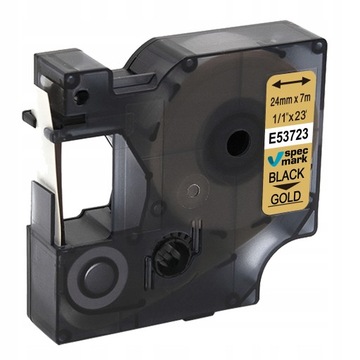 Taśma do DYMO D1 53723 24mm Złota/Czarny
