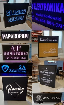 90x30 Baner podświetlany LED tablica reklamowa notariusz stomatolog fryzjer