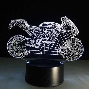 3D светодиодный мотоцикл мотоцикл USB + пульт дистанционного управления