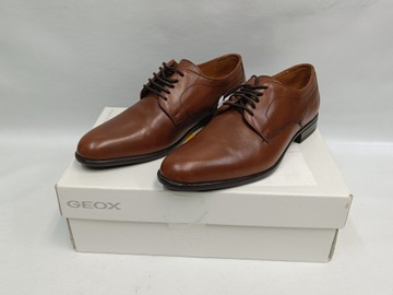 BUTY MĘSKIE SKÓRZANE SKÓRA Geox Półbuty U Iacopo C U029GC 00043 Cognac 41,5