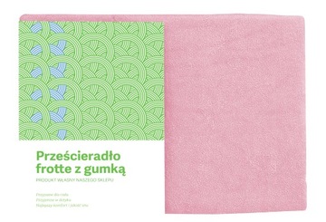 PRZEŚCIERADŁO FROTTE Z GUMKĄ NA MATERAC 90X200 JASNO RÓŻOWE GRUBE MATOWE