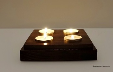 3D Подсвечник - волшебный, гламурный - четверной коричневый