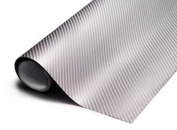 OKLEINA FOLIA CARBON 4D POŁYSK SREBRNA 152x50cm