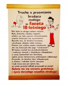 Dyplom z życzeniami na 18 urodziny dla Chłopaka