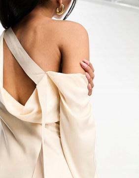 Asos Design yjx ASYMETRIA SUKIENKA ROZCIĘCIE MAXI SATYNOWA M