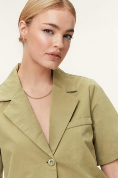 NASTY GAL 42 XL KOSZULA BAWEŁNIANA KHAKI H5321