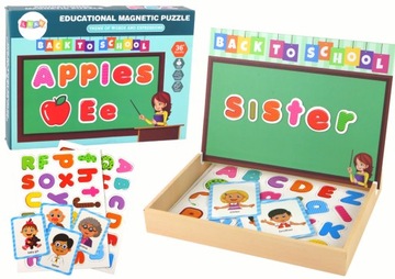 Zestaw Edukacyjnych Puzzli Magnetycznych Z Wielofunkcyjną Tablicą