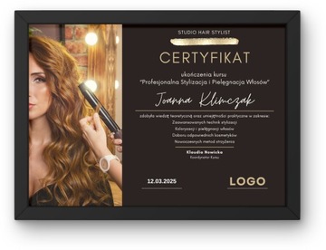 Certyfikat Dyplom ukończenia kursu szkolenia dla Firm Personalizowane a4