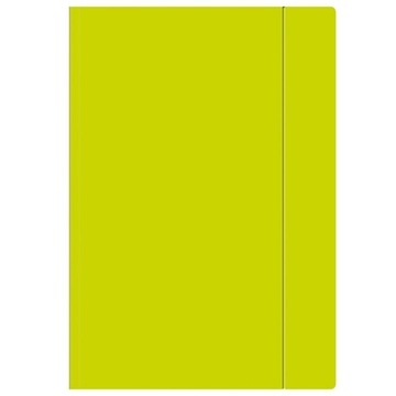 TECZKA Z GUMKĄ A4+ FLUO LIMONKOWA