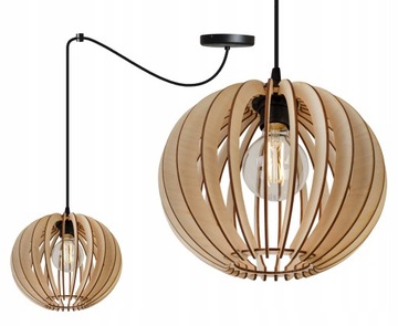 Lampa Drewniana Nowoczesna Sufitowa LED Wisząca