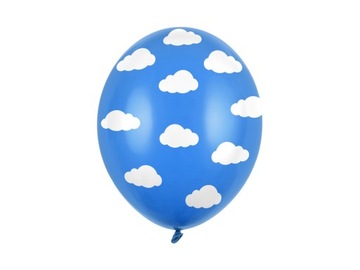 Balon niebieski chmurki roczek urodziny chłopca x5