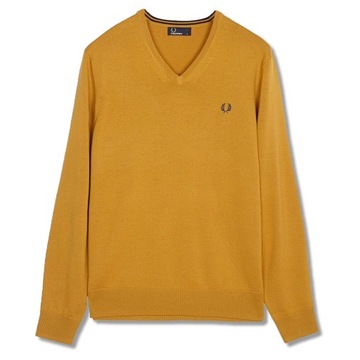 157 FRED PERRY MĘSKI SWETER PREMIUM WEŁNA MERINO L