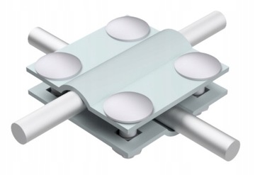 Złącze krzyżowe 4-otworowe, 2 płytkowe; B do 30mm AH01031