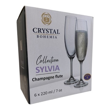 BOHEMIA KLARA/SYLVIA KIELISZEK SZAMPAN 220ML 6SZT