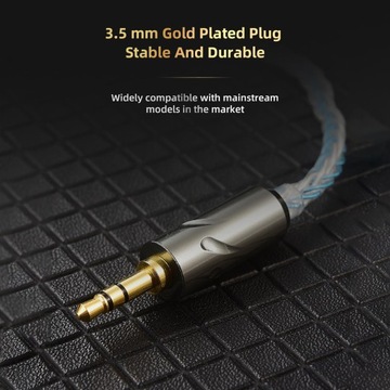 2Szt Przewód w oplocie Przewód 2 pin 3.5mm do KZ