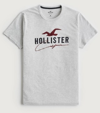 t-shirt Hollister Abercrombie koszulka XL szara