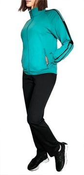 DRES damski na stójce BLUZA+SPODNIE kieszenie zamki czarny/koral 9134 3XL