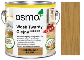 OSMO WOSK TWARDY OLEJNY ORIGINAL OLEJ 3065 BEZBARWNY PÓŁMAT 0.75L
