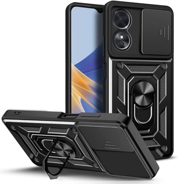 PANCERNE ETUI SLIDE do OPPO A17 +SZKŁO HARTOWANE