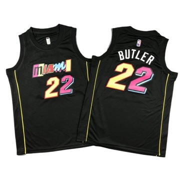 Męska koszulka Miami Heat #22 z haftem Jimmy Butler na nowy sezon 2023, S