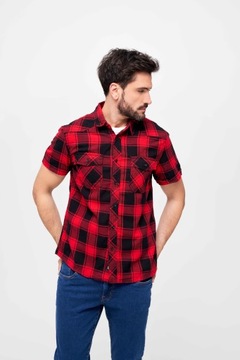 Koszula Brandit Checkshirt halfsleeve red-black XL