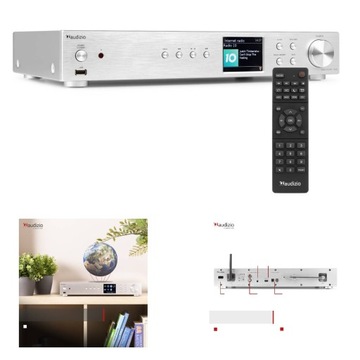 Tuner radiowy WiFi DAB+ FM BT USB optyczne/ pilot