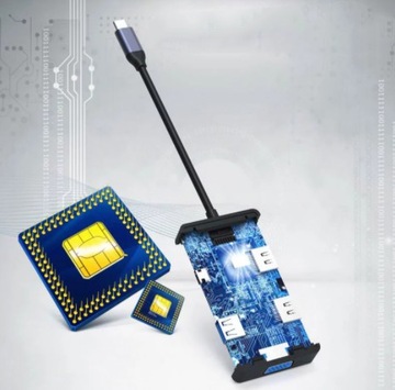 АДАПТЕР-ХАБ Адаптер-разветвитель 5 В 1 USB-C 3.1 2x HDMI 4K VGA USB 3.0