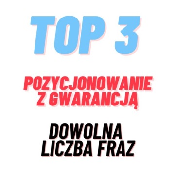 POZYCJONOWANIE stron www do top 3 na ROK, DOWOLNA ILOŚĆ FRAZ, Linki, SEO